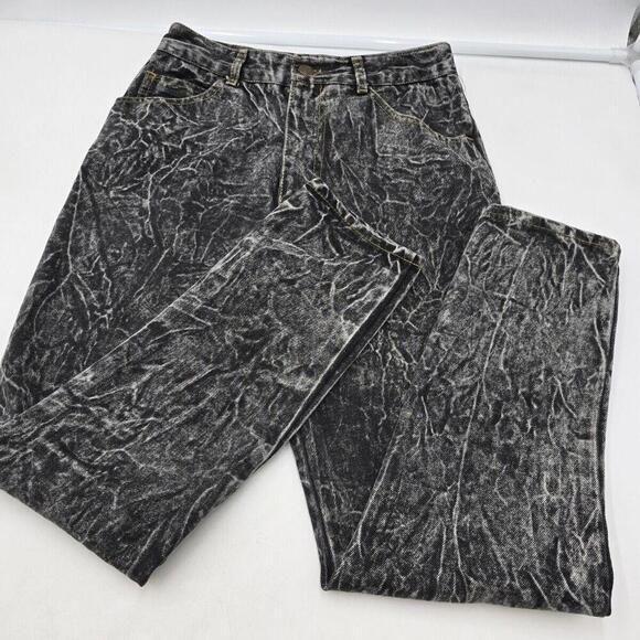 Rodeo Rider Beverly Hills Acid Wash Black 7/8 RARE "God Is Lord" Button Jeans - Picture 6 of 14